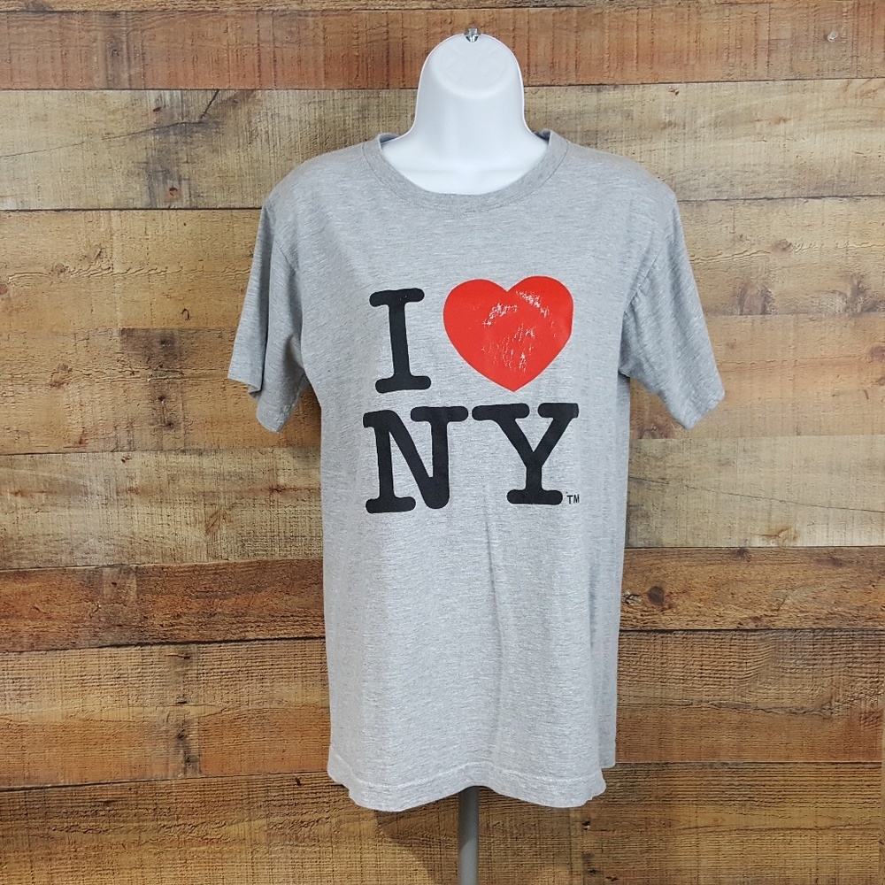 I Love New York T-Shirt Gray Size Small TD3*